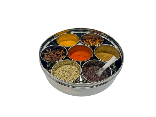 Yorkshire Indian Spice Box | 7 Container | Masala Dabba | High Quality Stainless Steel